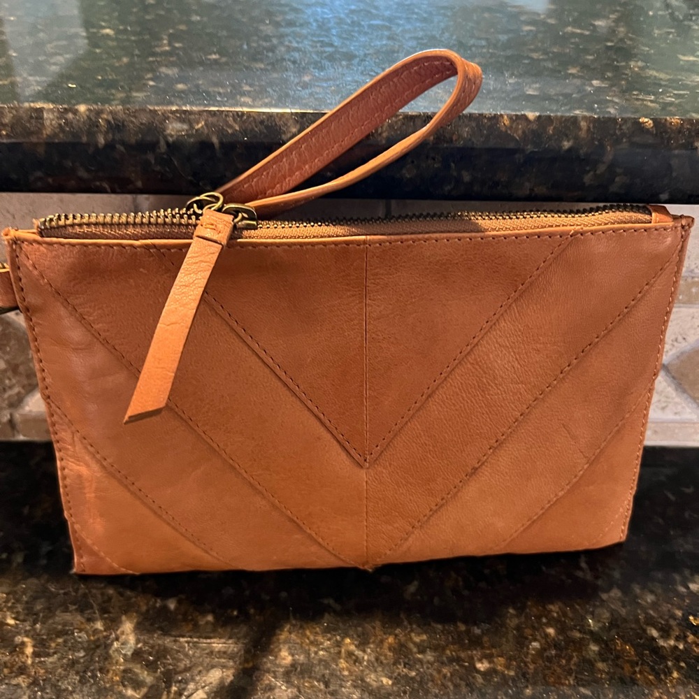Tan Leather Clutch